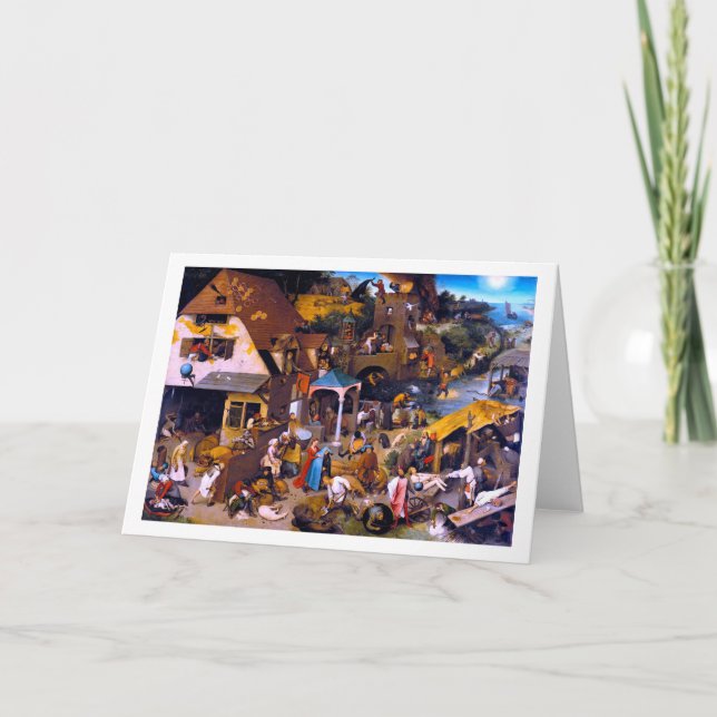 Cartão Provérbios Países Baixos, Pieter Bruegel, o Velho (Frente)