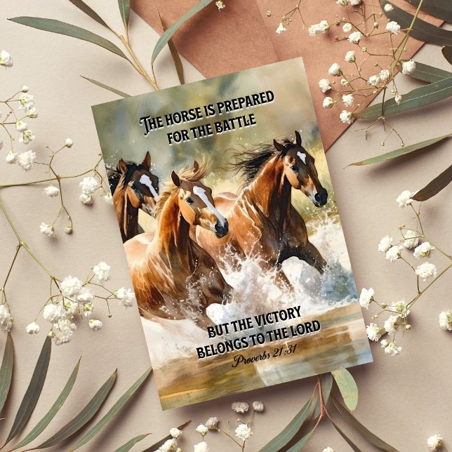 Cartão Proverbo de script de bíblia 21:31 (Criador carregado)