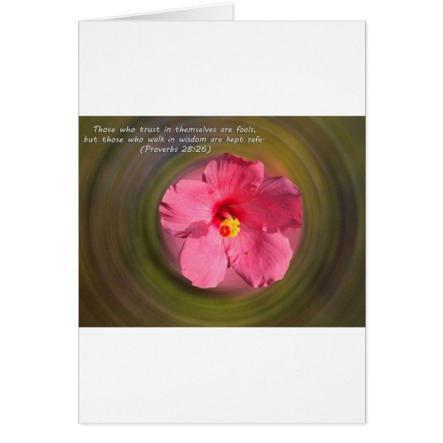 Cartão Proverbos Versos da bíblia 28:26 (Frente)