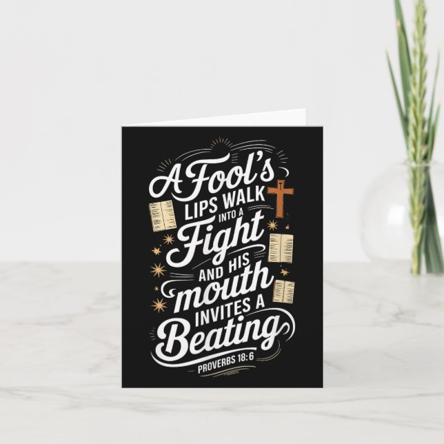 Cartão Proverbs 18 6 _ Bible Verse  (Frente)