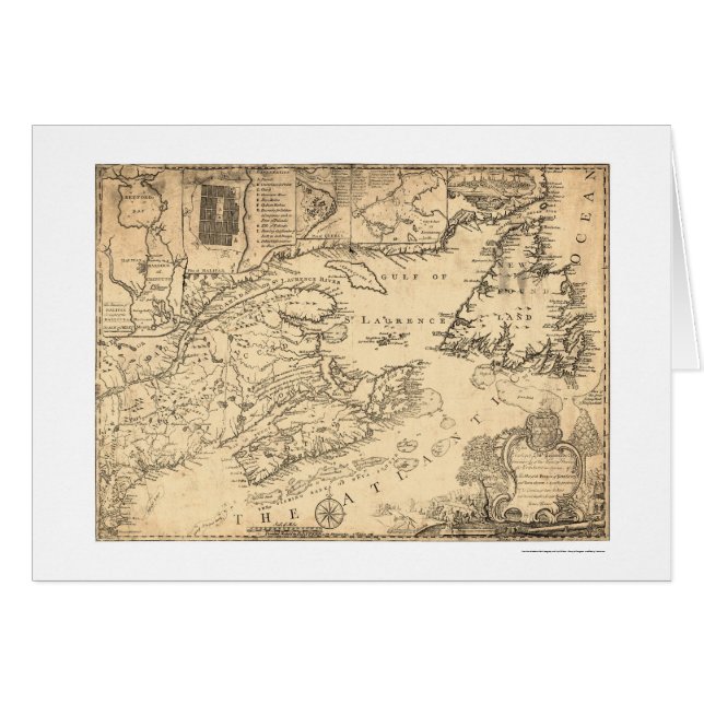 Cartão Província do mapa 1776 de Nova Escócia Canadá (Frente Horizontal)