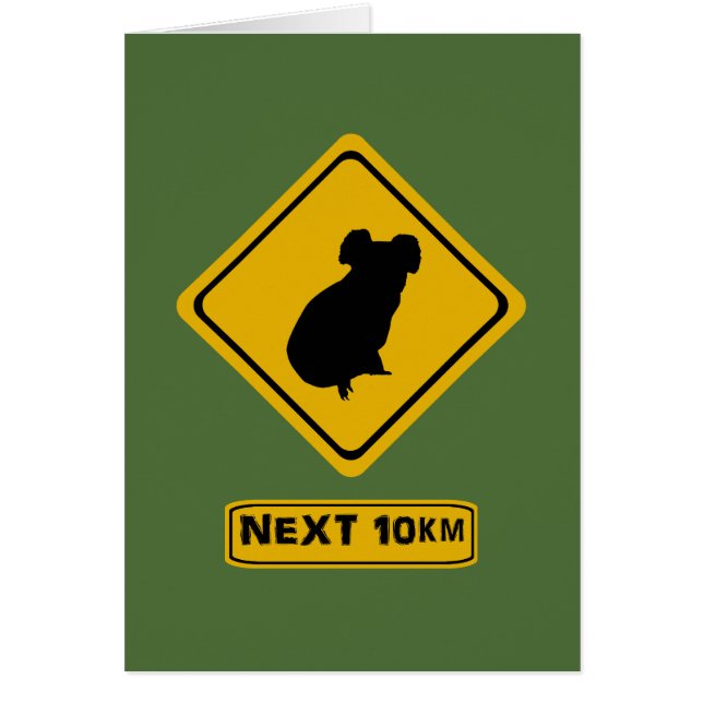 Cartão próximo koalas de 10 km (Frente)