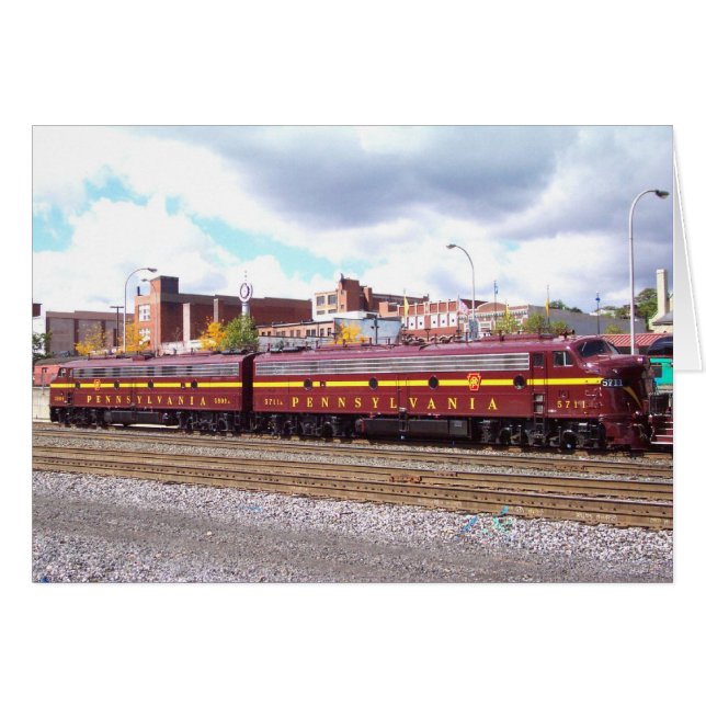 Cartão PRR E-8A (JTFS) 5809 e 5711 na Altoonia Railfest (Frente horizontal)