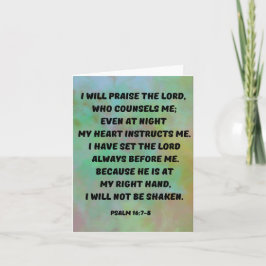 Cartão Psalm 16:7-8 Eu Confio Que Deus Me Guiará Bíblia V