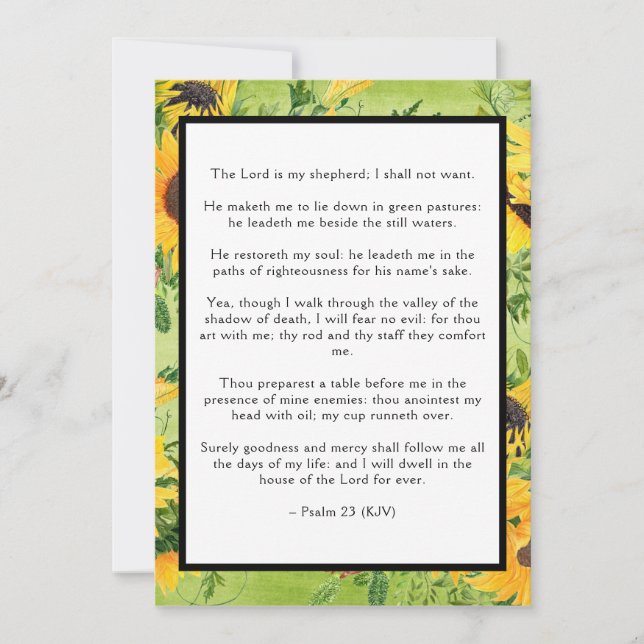 Cartão Psalm 23 Lord é Shepherd Flat Greeting Card (Frente)