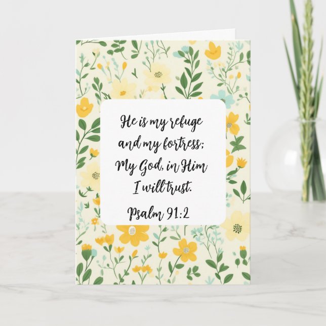 Cartão Psalm 91:2 Christian greeting Card (Frente)