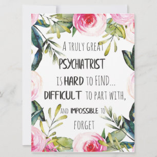 Cartão Psiquiatra Obrigado citando a Ideia do Presente