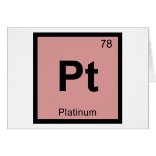 Cartão Pt - Química da Platina Símbolo da Tabela Periódic