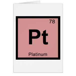 Cartão Pt - Química do Platina Símbolo da Tabela Periódic