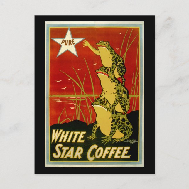 Cartão publicitário para café com sapo de vinheta (Frente)