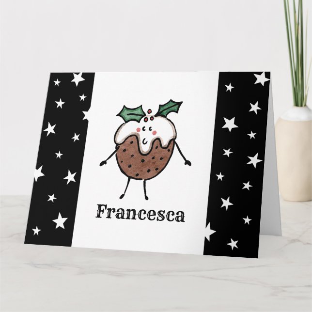 Cartão Pudim de Natal Personalizado (Frente)
