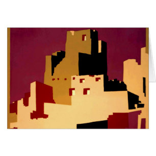 Cartão Pueblos Antigos do Sudoeste Arte de Poster WPA