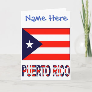 Cartão Puerto Rico Bandeira Porto-Riquenha Azul Personali