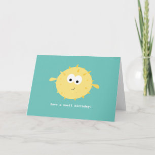 Cartão Puffer Fish Birthday Folded Greeting Card