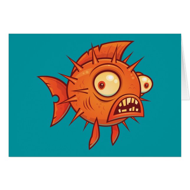 Cartão Pufferfish (Frente Horizontal)