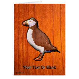 Cartão Puffin atlântico entalhado
