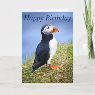 Cartão Puffin Happy Birthday