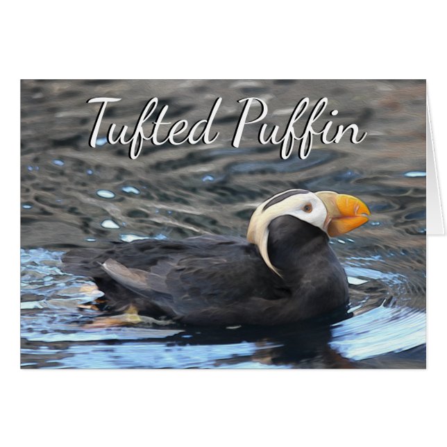 Cartão Puffin tufado - Placa de arte de 5" x 7" (Frente Horizontal)