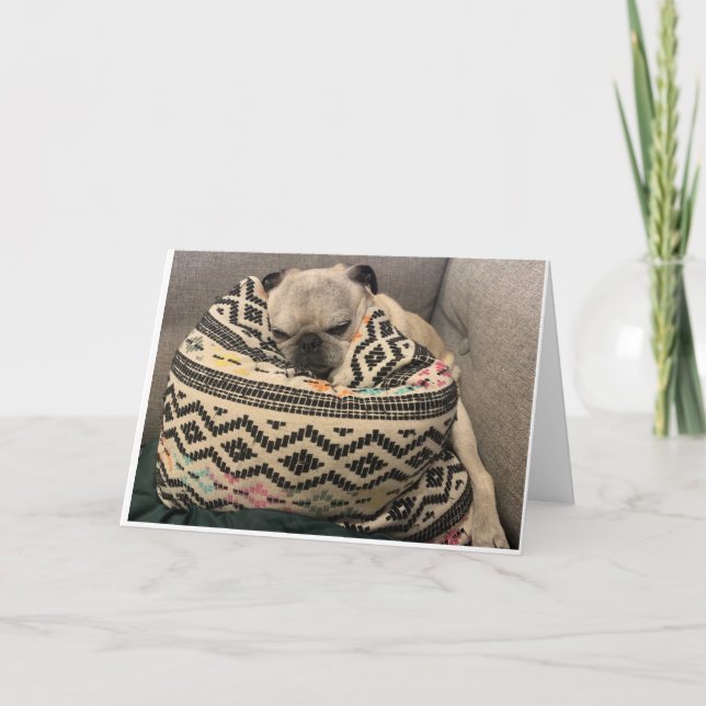 Cartão Pug Birthday Card - Lugar Feliz (Frente)