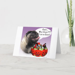 Cartão Pug (camisa) Halloween Candy
