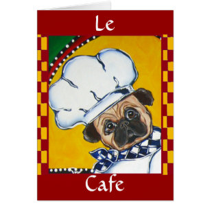 Cartão Pug Chef Fofo