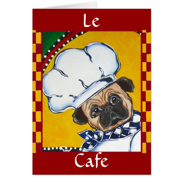 Cartão Pug Chef Fofo (Frente)