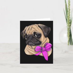 Cartão Pug Conscientização sobre o Câncer de Mama Mês do 