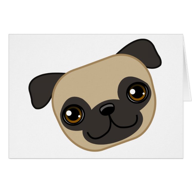 Cartão Pug da jovem corça (Frente Horizontal)