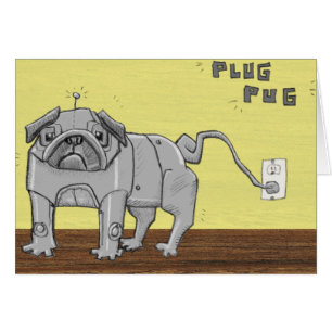 Cartão Pug da tomada