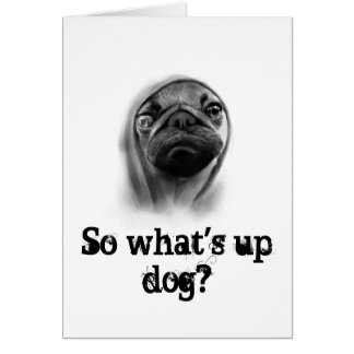 Cartão Pug dog com capuz