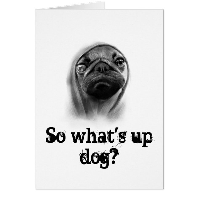 Cartão Pug dog com capuz (Frente)