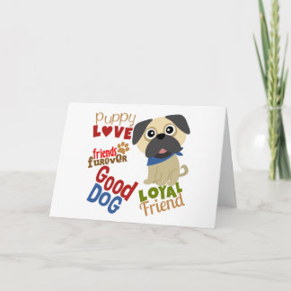 Cartão Pug Dog Melhor Amigo