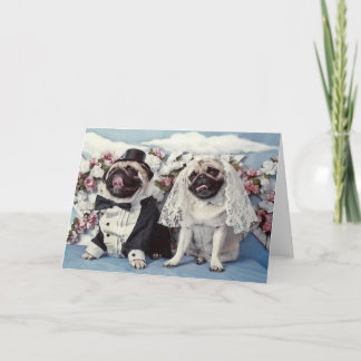 Cartão Pug Dog Wedding