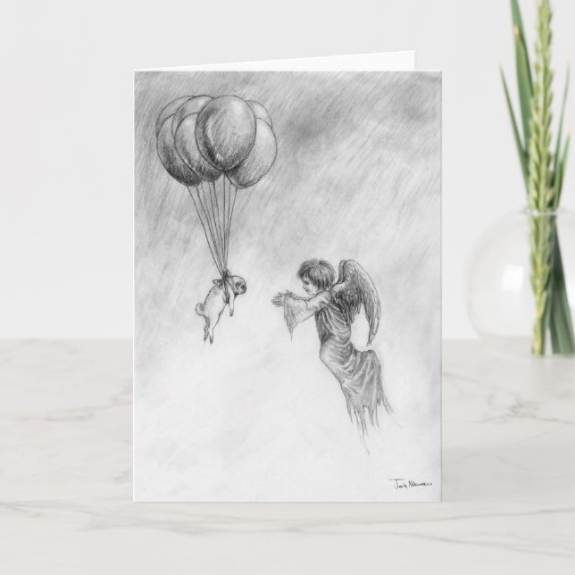 Cartão Pug e Angel (Frente)