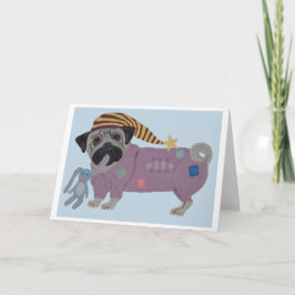 Cartão Pug em PJs 