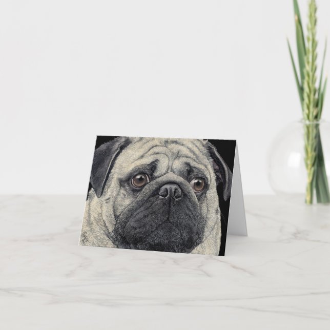 Cartão Pug Face Card - "Pugshot" (Frente)