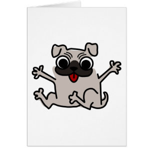Cartão Pug Feliz