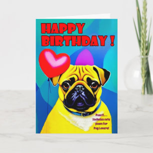 Cartão PUG fofo do cachorro engraçado