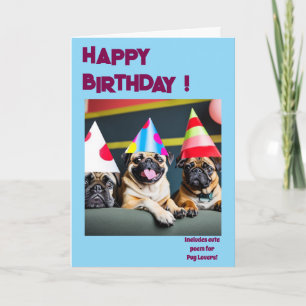 Cartão PUG fofo do cachorro engraçado