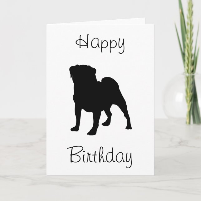 Cartão Pug Happy Birthday (Frente)
