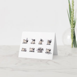 Cartão Pug Hat Birthday Card - Design por Cole Goco