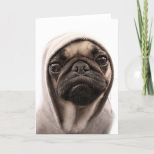 Cartão Pug In A Hoodie