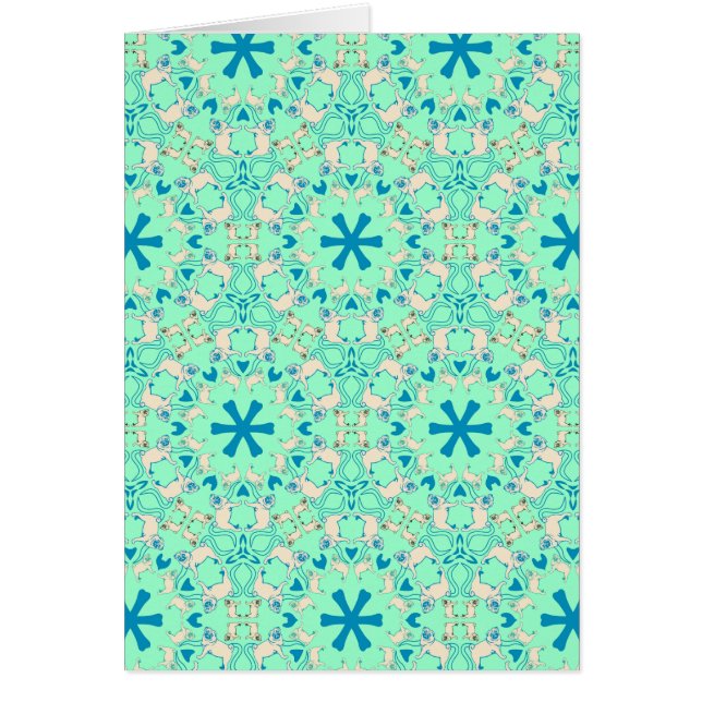 Cartão Pug Modern Pattern / Moptrafster (Frente)