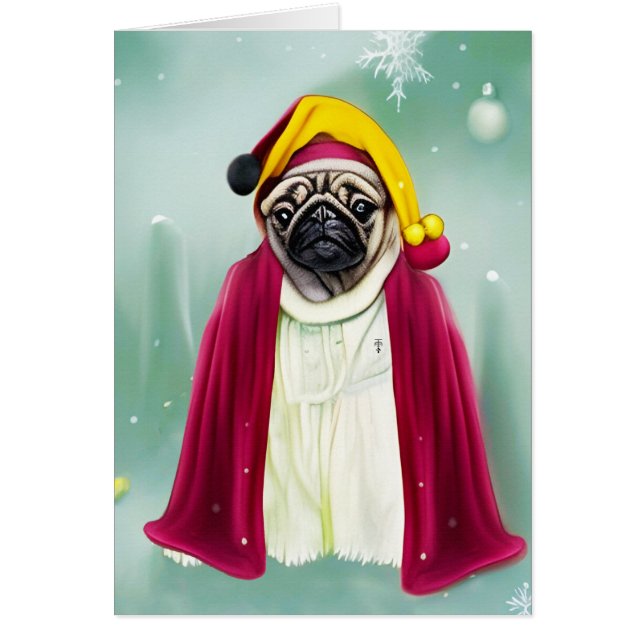 Cartão Pug Natal (Frente)