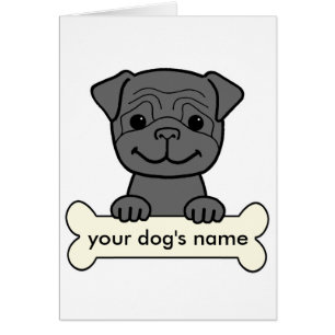 Cartão Pug personalizado