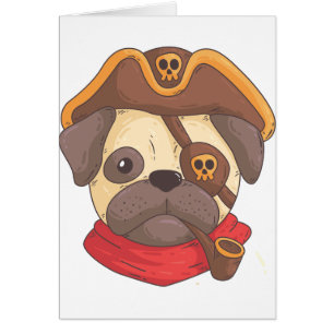 Cartão Pug pirata