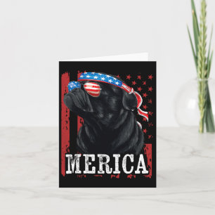 Cartão Pug Preto Engraçado 4 De Julho Mãe De Cachorro Pai