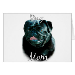 Cartão Pug (preto) Mãe 2