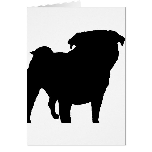 Cartão Pug Silhouette (Frente)