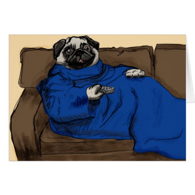 Cartão Pug Snug(gie) (Frente Horizontal)
